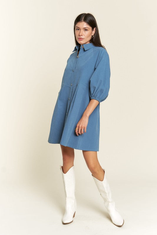 Washed denim style dress - Dresses