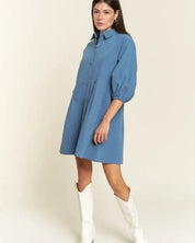 Washed denim style dress - Dresses