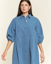 Washed denim style dress - Dresses