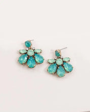 Water Lily Stone Earrings - Green / OS