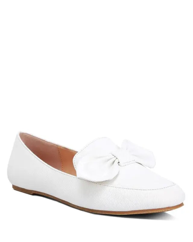 Waveney Bow Embellished Loafers - Off White / US - 5 UK - 3 EU - 36