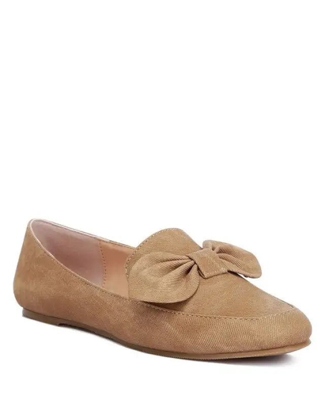 Waveney Bow Embellished Loafers - Tan / US - 5 UK - 3 EU - 36