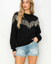 Western Tassel Sweater