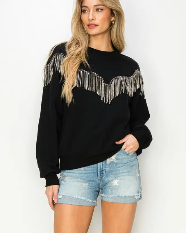 Western Tassel Sweater