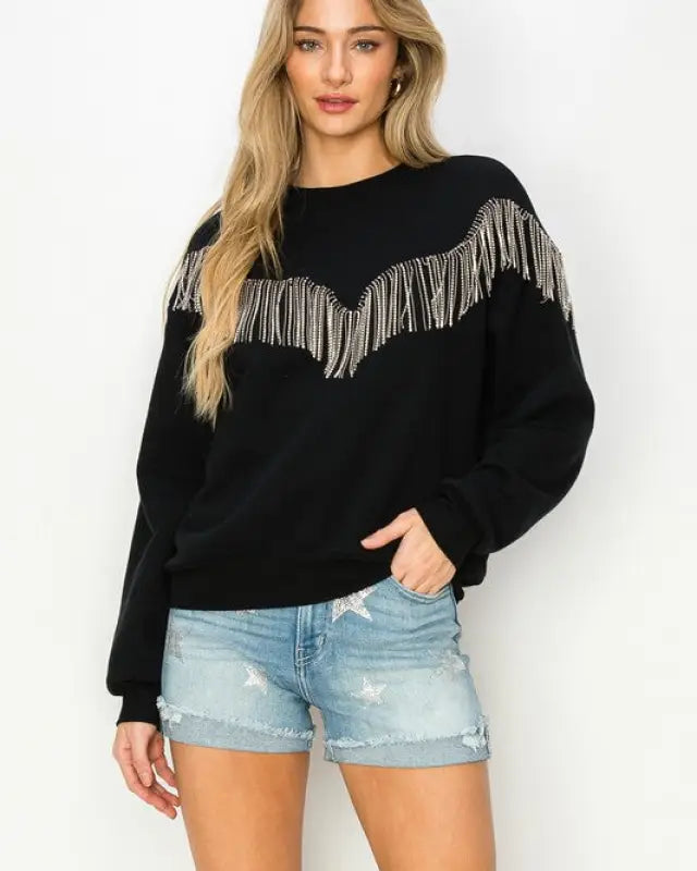 Western Tassel Sweater