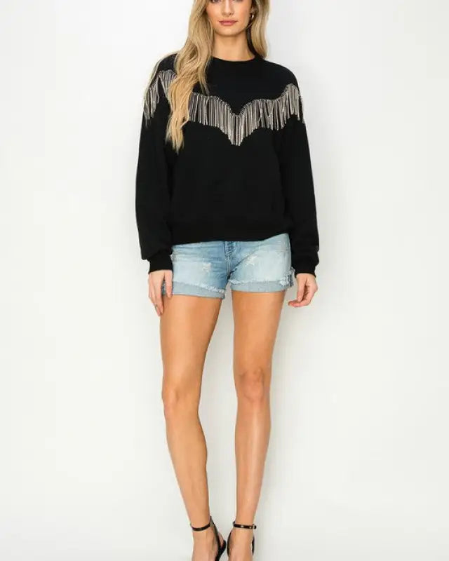 Western Tassel Sweater