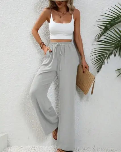 Wide Leg Drawstring Pants