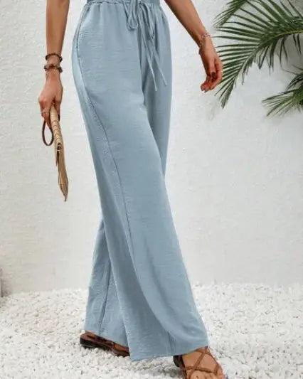 Wide Leg Drawstring Pants