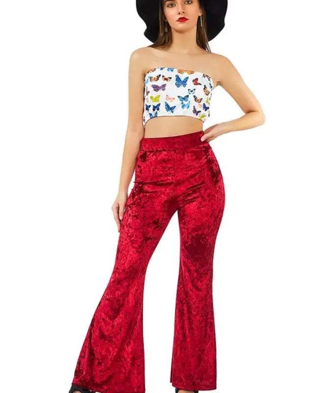 Wiggle Your Way Velvet Flared Pant