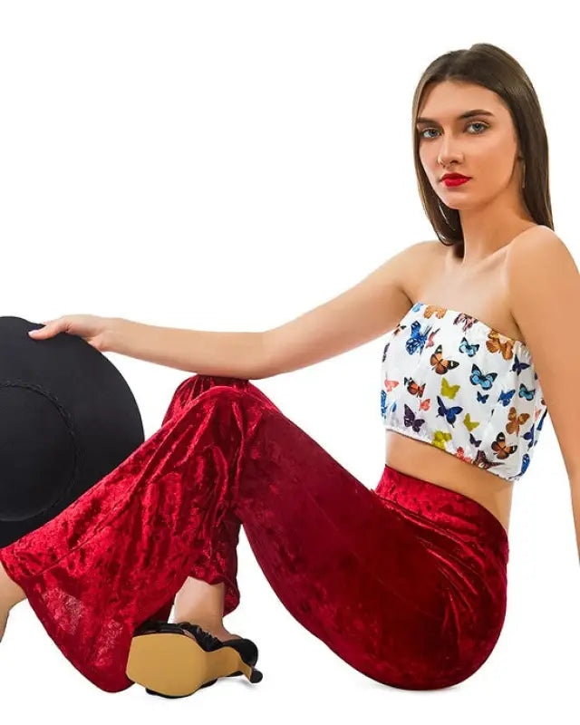 Wiggle Your Way Velvet Flared Pant