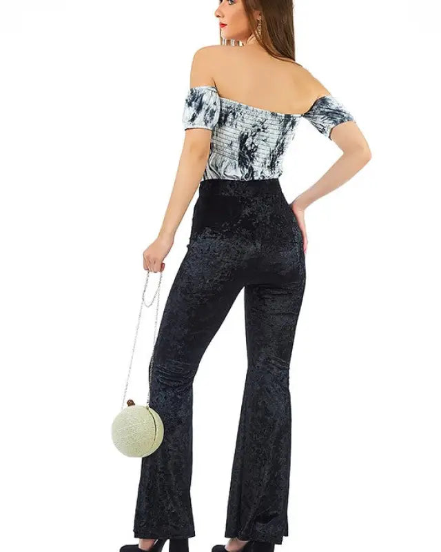 Wiggle Your Way Velvet Flared Pant