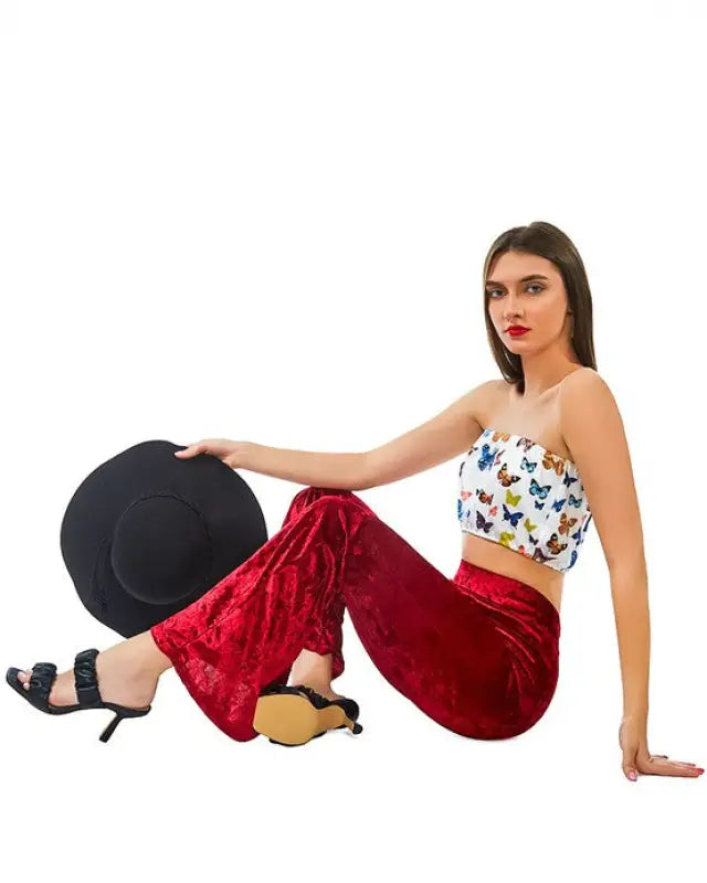 Wiggle Your Way Velvet Flared Pant