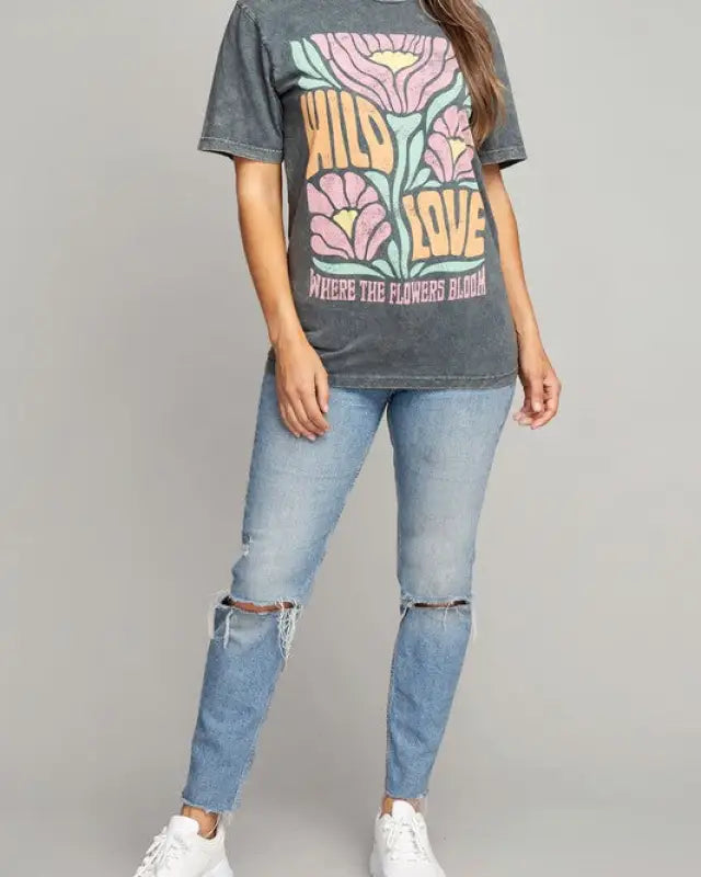 Wild Love Where The Flowers Bloom Graphic Top