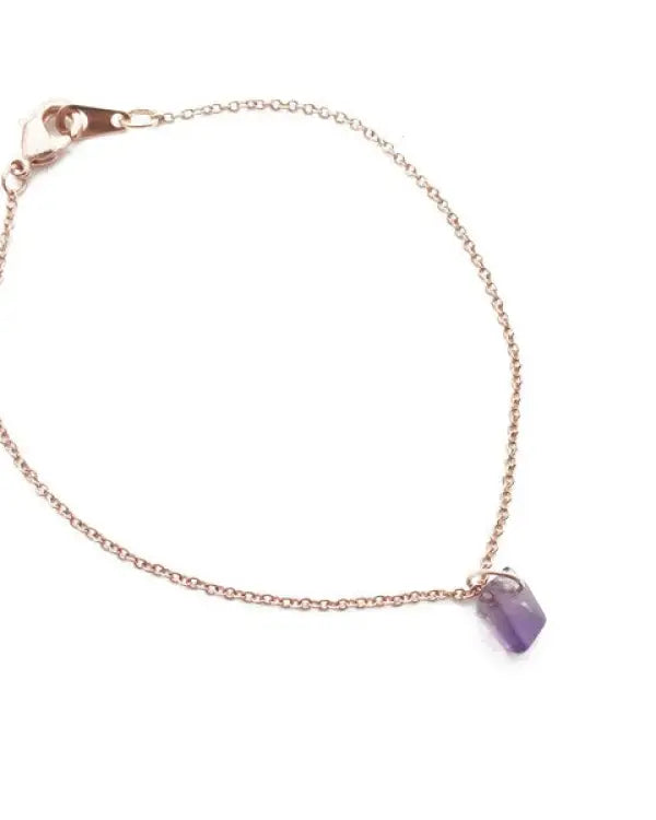 Wishing Crystal Bracelet - Amethyst on Gold / One Size