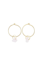 Wishing Crystal Hoop Earrings - Amethyst on Gold / One Size