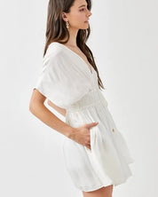 Smocked Waist With Tassel Strap Dress