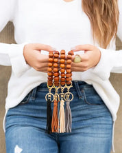 Wooden Key Ring Bracelets