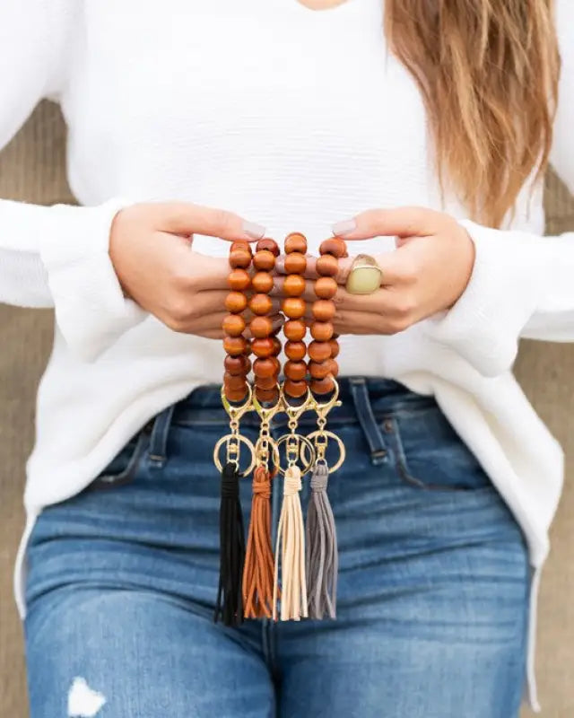 Wooden Key Ring Bracelets