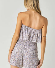 Woven Leopard Print Ube Romper