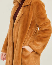 Woven Solid Teddy Collar Coat