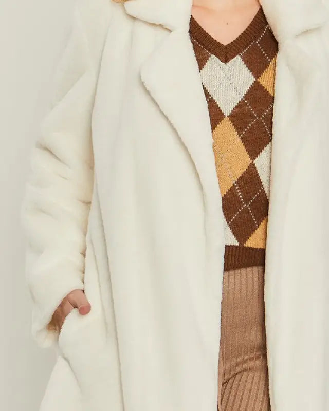 Woven Solid Teddy Collar Coat