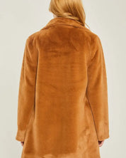 Woven Solid Teddy Collar Coat