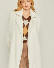 Woven Solid Teddy Collar Coat