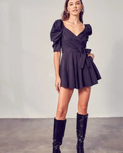 Wrap Front Side Tie Romper