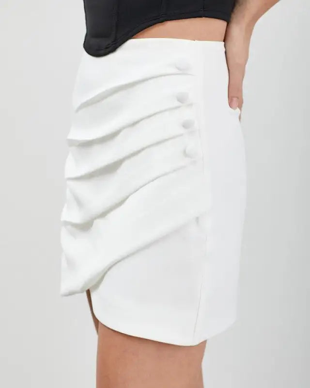 Wrap Pleated Skirt