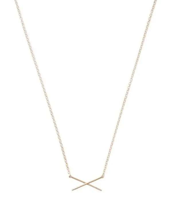 X Bar Necklace - Rose Gold / One Size